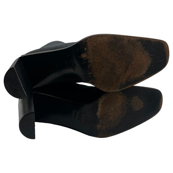 Gucci Vintage Canvas Monogram Block Heels Knee High Boots Black 38.5C US 8.5C - Picture 10 of 14